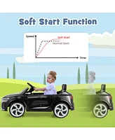 12V Kids Ride-On Car – Remote Control, 3 Speeds, Led Lights, Sounds, Black