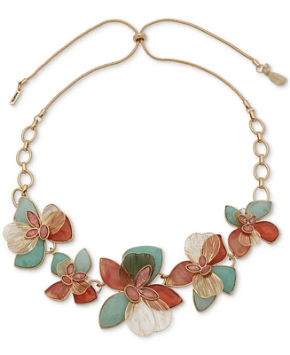 lonna & lilly Gold-Tone Flower 26" Slider Frontal Necklace