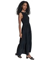 Calvin Klein Women's Cotton Smocked Tiered Maxi Dress
