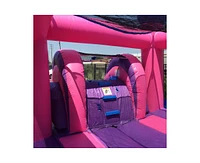 JumpOrange Commercial Grade Inflatable Pricess Bricks Athletic Bounce House with Slide Combo and Blower, Party Combo Moonwalk, 100% Pvc Vinyl