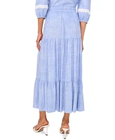 Sam & Jess Petite Drawstring-Waist Tiered Maxi Skirt