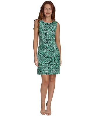 Tommy Hilfiger Women's Printed Sleeveless Knit Jersey Dress