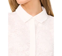 CeCe Women's Lace Short-Sleeve Shirt