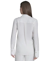 Halston Women's Long-Sleeve Button-Front Shirt