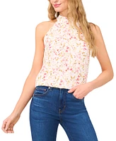 CeCe Women's Floral-Print Cutaway Halter Tank