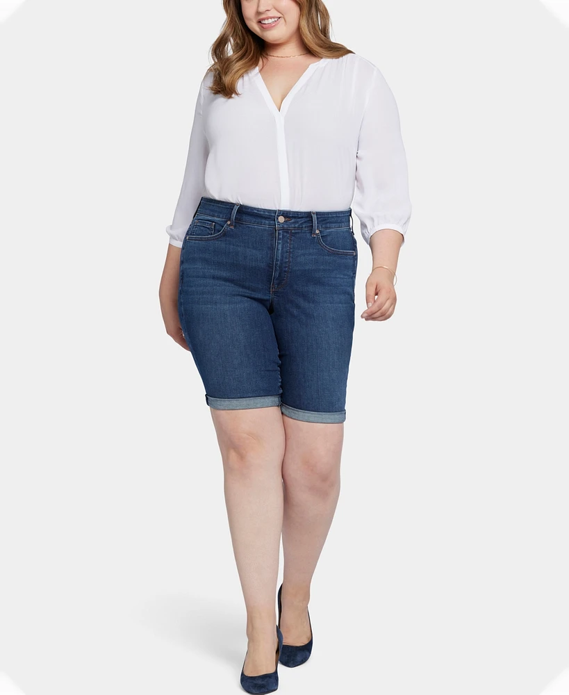 Nydj Plus Briella Denim Shorts with Roll Cuffs