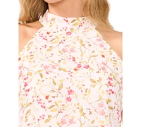 CeCe Women's Floral-Print Cutaway Halter Tank