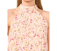 CeCe Women's Floral-Print Cutaway Halter Tank