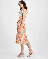 Kasper Women's Printed Cowl-Neck Chiffon Dress