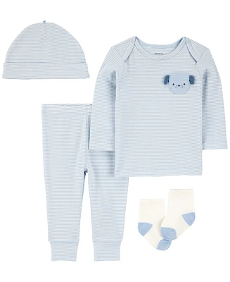 Carter's Baby Boys 4-Pc. Cotton Puppy-Print Outfit Set