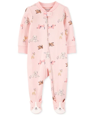 Carter's Baby Girls Cotton Dog-Print Sleep & Play Pajamas