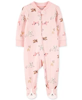 Carter's Baby Girls Cotton Dog-Print Sleep & Play Pajamas