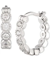 Lauren Ralph Lauren Sterling Silver Medium Cubic Zirconia Hoop Earrings, 1.16"