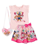 Paw Patrol Toddler Girls Tank Top Skirt and Bag 3 Piece Outfit Set