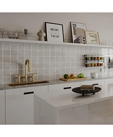 Modern Double Handle 3-Holes Deck Mount Bridge Kitchen Faucet with 2-Sprayer Patterns and 360 Swivel Spout in