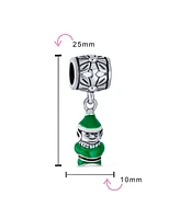 Bling Jewelry Christmas Charm Bead Santa Helper Elf Enamel European Bracelet Sterling Silver