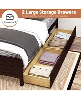 Twin Bed Frame with Storage Drawers