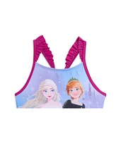 Frozen Girls Disney Princess Anna Elsa Tankini Top and Bikini Bottom Swim Set