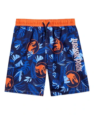 Jurassic Park Big Boys T-Rex Upf 50+ Swim Trunks Bathing Suit