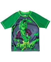 Avengers Toddler Boys Marvel Spider-Man Captain America Hulk Iron Man Pullover Rash Guard & Swim Trunks Outfit Set to