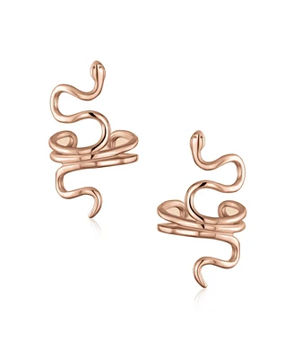 Bling Jewelry Helix Climber Crawler Snake Serpent Clip On Wrap Wire Cartilage Lobe Ear Cuff Earrings .925 Sterling Silver