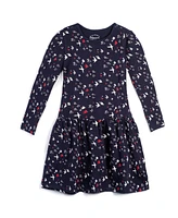 Mightly Toddler Girls Fair Trade Organic Cotton Long Sleeve Drop Waist Dress