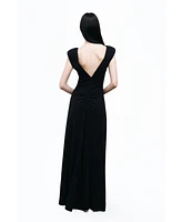 Nocturne Women's Padded Shoulder Maxi Dress