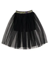 SpongeBob SquarePants Toddler Girls Cropped Boxy Drop Shoulder T-Shirt and Mesh Tulle Skort