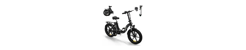 EK6 Electric Bike 20" x 4.0 Fat Tire Foldable E Bike with 48V 15Ah Removable Battery, 750W Mountain Adult Electric Bicycle with 7 Gears