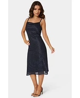 Bebe Women's Pleat Cowl Midi Dress