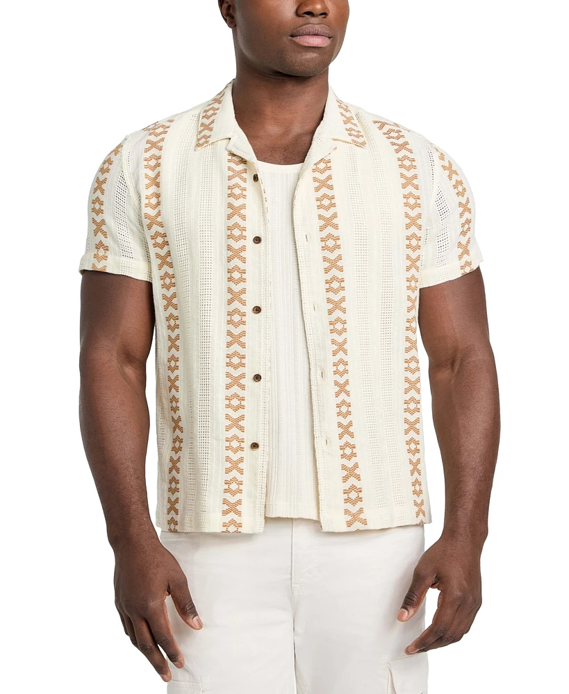 Guess Men's Sandoval X-Pattern Dobby Shirt