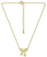 Giani Bernini Bow Pendent Necklace, 16" + 2" extender, 18k Gold-Plated Sterling Silver (Also Silver) Exclusively at Macy's