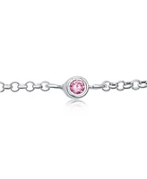 Bling Jewelry Pink Bead Chain Anklet Ankle Bracelet Sterling Silver 9-10 Inch