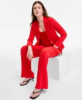 Bar Iii Womens One Button Blazer Tunic Tank Pants Exclusively At Macys