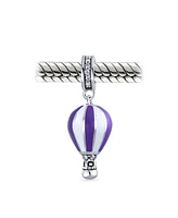 Bling Jewelry Vacation Travel Crystal Hot Air Balloon Dangle Charm Bead European Bracelet