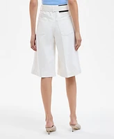 Hugo Women's Cotton High-Rise Denim Bermuda Shorts