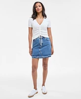 Hugo Women's Ruched V-Neck Short-Sleeve Top