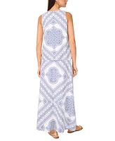 Vince Camuto Women's Linen-Blend A-Line Printed Maxi Skirt