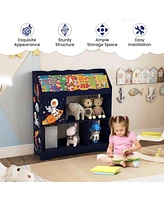 Kids Toy Storage Organizer with Book Shelf and Storage Cabinet