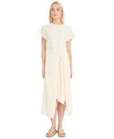 Luxely Women's Tie-Front Short-Sleeve Faux-Wrap Midi Dress