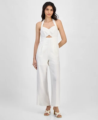 Bar Iii Women's Halter-Neck Sleeveless Jumpsuit, Exclusively at Macy's