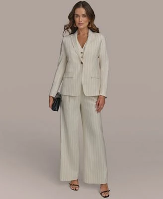 Donna Karan New York Womens Pinstriped Blazer Vest Pants