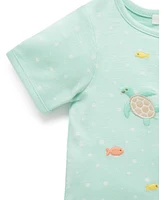 Purebaby Baby Green Short Romper