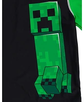 Minecraft Boys Zombie Creeper Alex Steve Rash Guard and Swim Trunks Outfit Set to