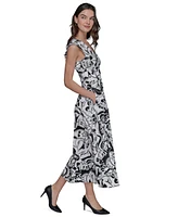 Karl Lagerfeld Paris Women's Printed Maxi Dress