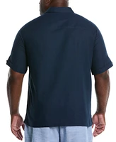 Cubavera Men's Big & Tall Classic-Fit L-Shape Embroidered Linen Blend Button-Down Shirt