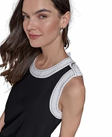 Karl Lagerfeld Paris Women's Contrast-Trim Sleeveless Top