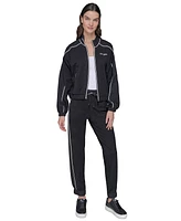 Karl Lagerfeld Paris Women's Mock-Neck Colorblocked Jacket