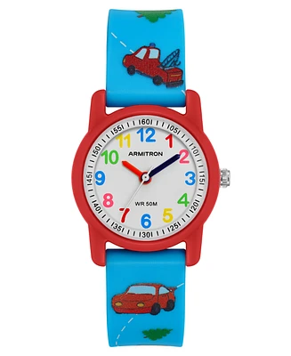 Armitron Kid's Quartz Playtime Blue and Red Cars Watch, 30mm