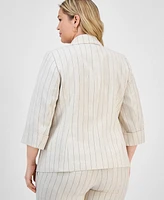 Kasper Plus Notch-Collar Single-Button Jacket